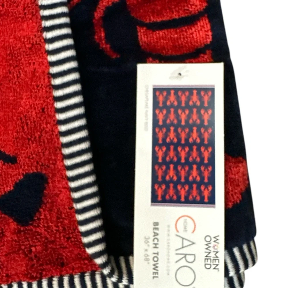 NEW Caro LOBSTER/CRAWFISH DESIGN REVERSIBLE Beach Towel